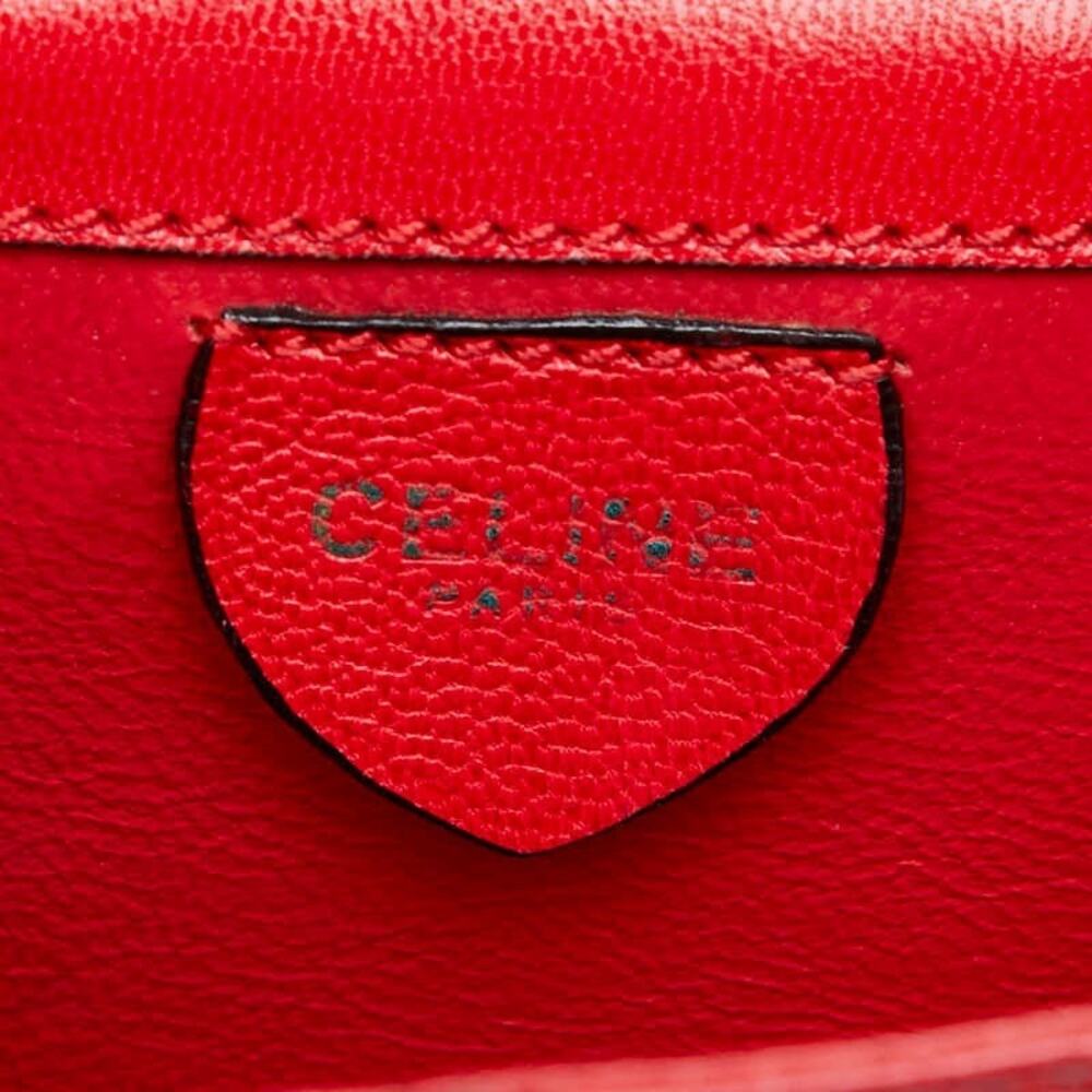 Celine Python Logo Chain Shoulder Bag Red - Picture 3 of 12